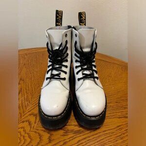 Dr. Martens white Jadon platform combat boots, women’s 7